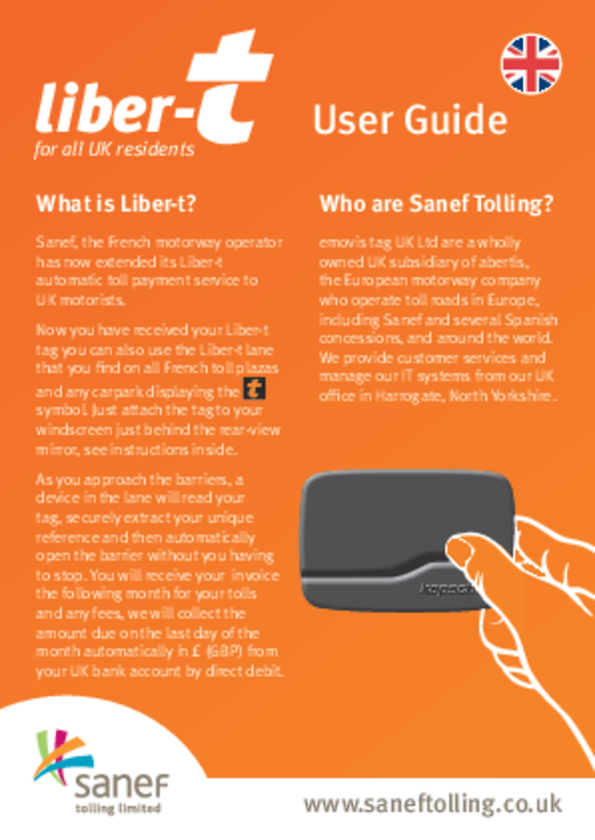 Travel without stopping on European Motorways Libert User Guide